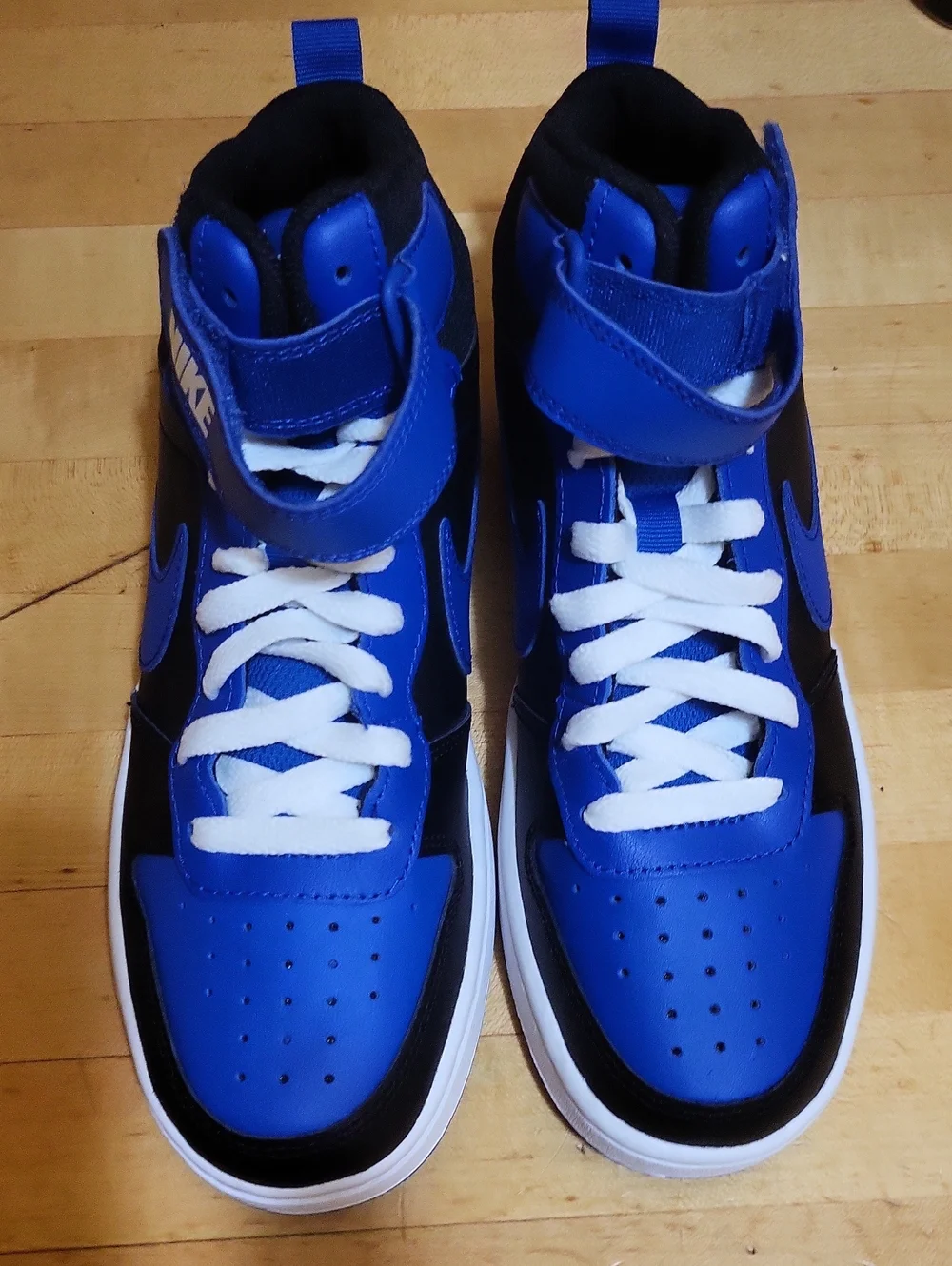 Nike Kids High-Top Sneakers in Blue and Black